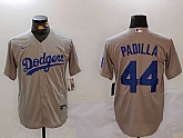Men's Los Angeles Dodgers #44 Vicente Padilla Grey Cool Base Stitched Jersey,baseball caps,new era cap wholesale,wholesale hats